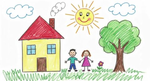 Original crayon drawing